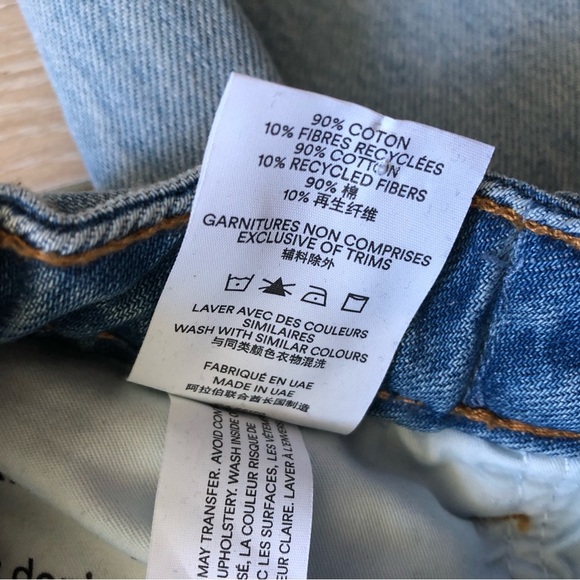 Frank and Oak High Rise Tapered Light Wash Jeans Size 27 - Picture 7 of 10